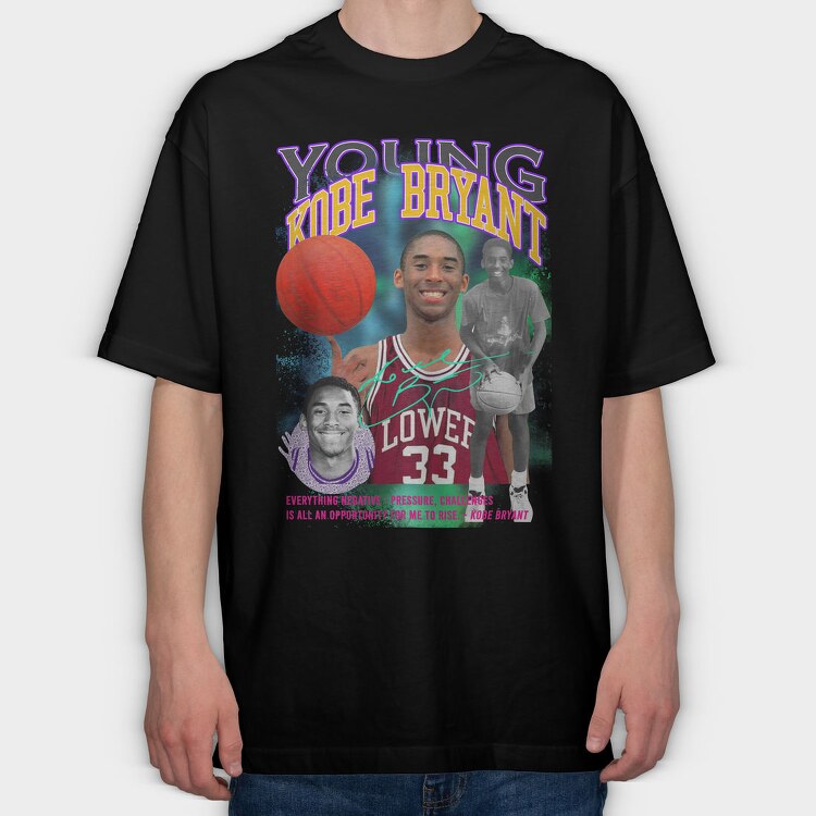 Kobe Bryant Basketball Motivation, Tricou Oversize Barbati (Unisex)