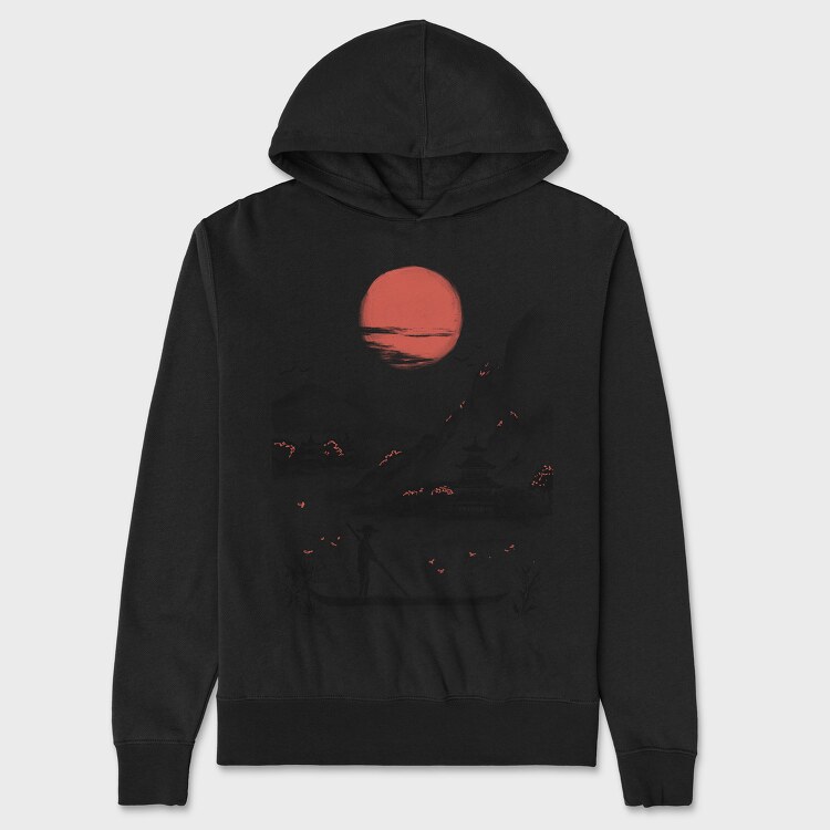 Japanese Landscape, Hanorac Oversize Barbati (Unisex)
