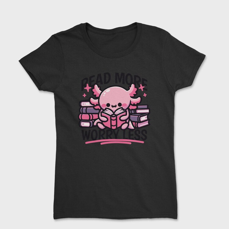 Cute Axolotl Reading, Tricou Femei
