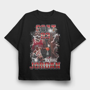 Michael Jordan Bulls Neon Glow, Tricou Oversize Barbati (Unisex)