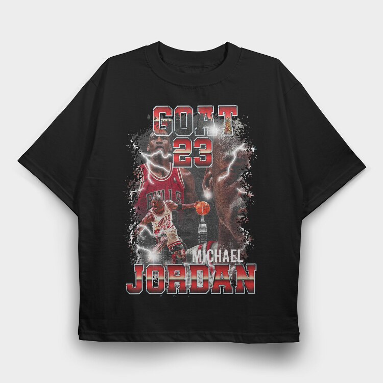 Michael Jordan Bulls Neon Glow, Tricou Oversize Barbati (Unisex)
