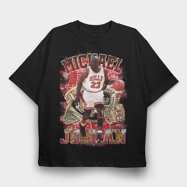 Michael Jordan Rings, Tricou Oversize Barbati (Unisex)