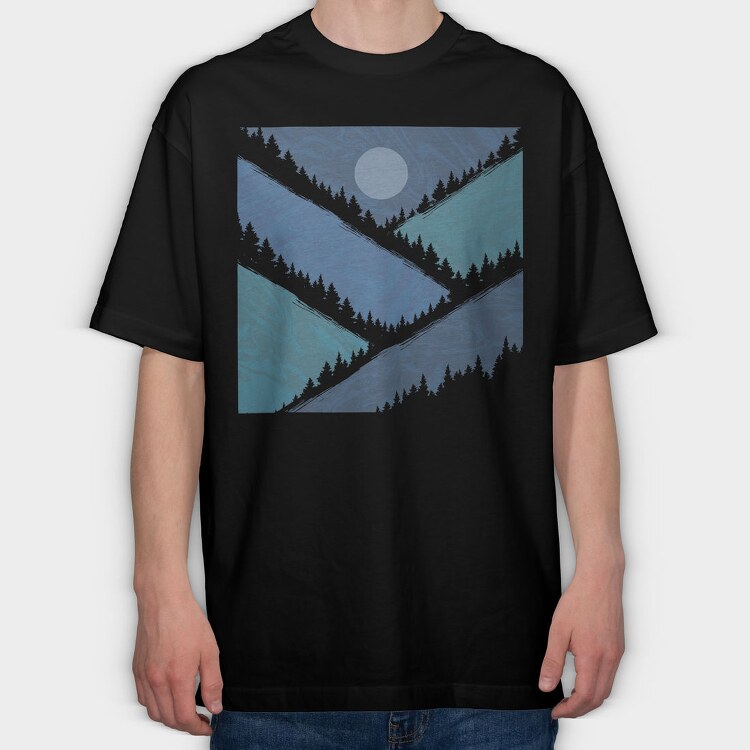 Geometric Mountains, Tricou Oversize Barbati (Unisex)