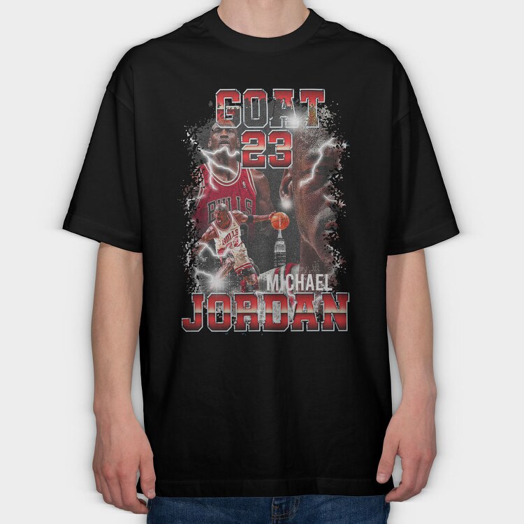 Michael Jordan Bulls Neon Glow, Tricou Oversize Barbati (Unisex)