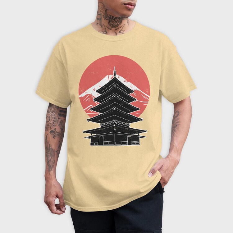 Pagoda FujiJapan, Tricou Barbati (Unisex)