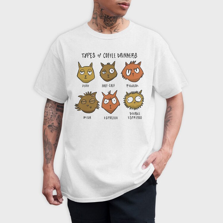 Coffee Cats, Tricou Barbati (Unisex)
