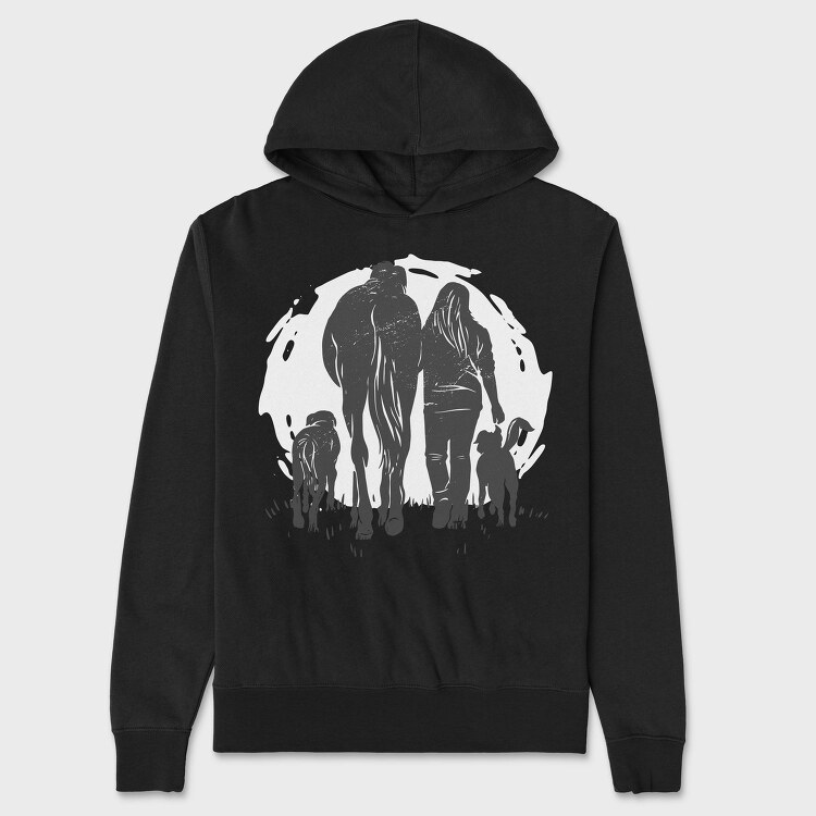 Girl Horse Dog, Hanorac Oversize Barbati (Unisex)