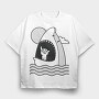 Shark Shaka, Tricou Oversize Barbati (Unisex)