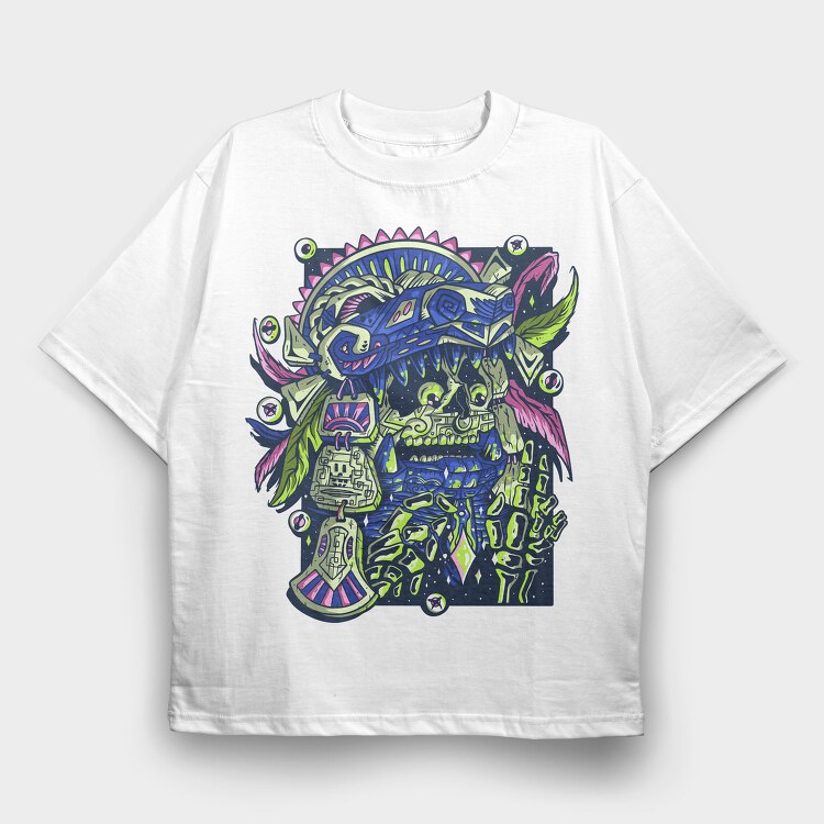 Prehispanic Warrior, Tricou Oversize Barbati (Unisex)