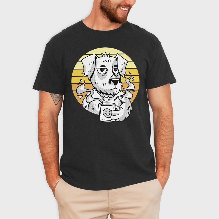 Coffee Dog 2, Tricou Barbati (Unisex)