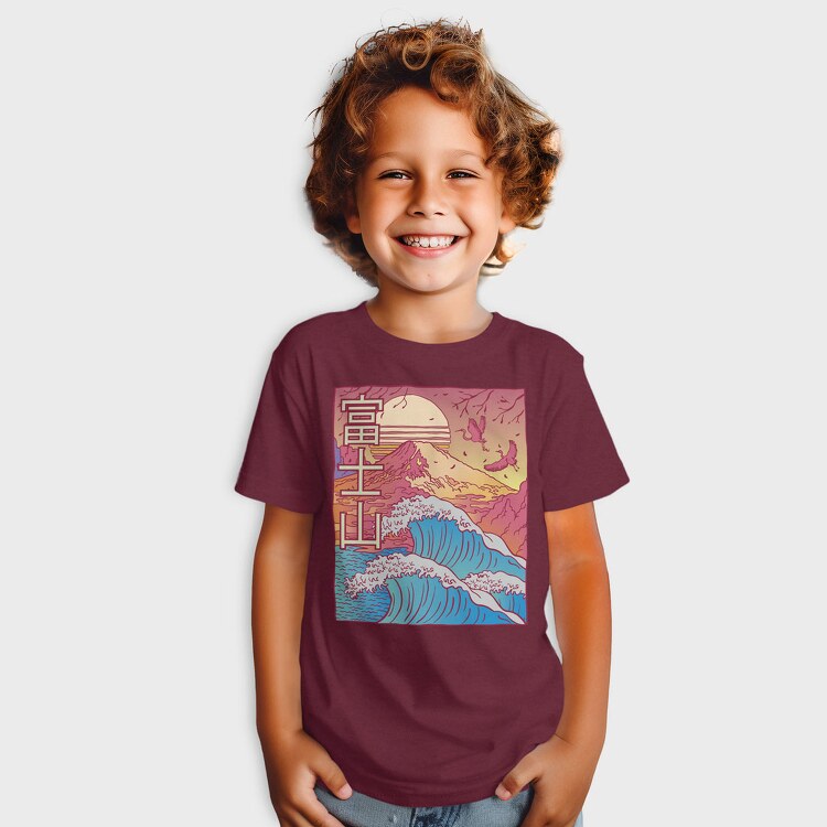 Japanese Vaporwave Big Wave, Tricou Copii