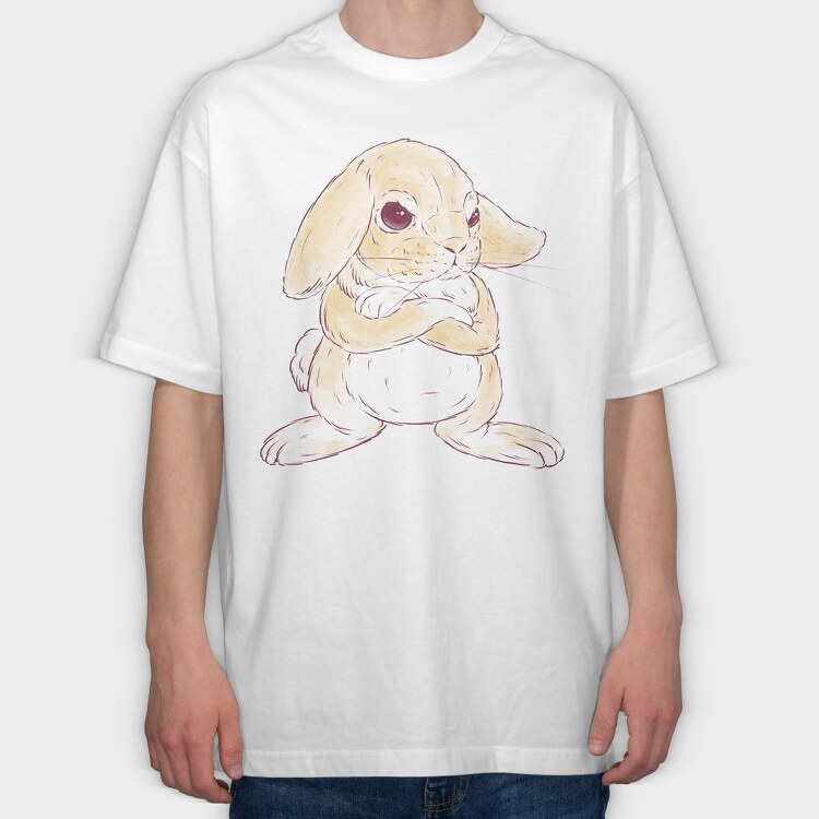 Cute Angry Bunny, Tricou Oversize Barbati (Unisex)