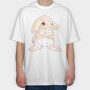 Cute Angry Bunny, Tricou Oversize Barbati (Unisex)