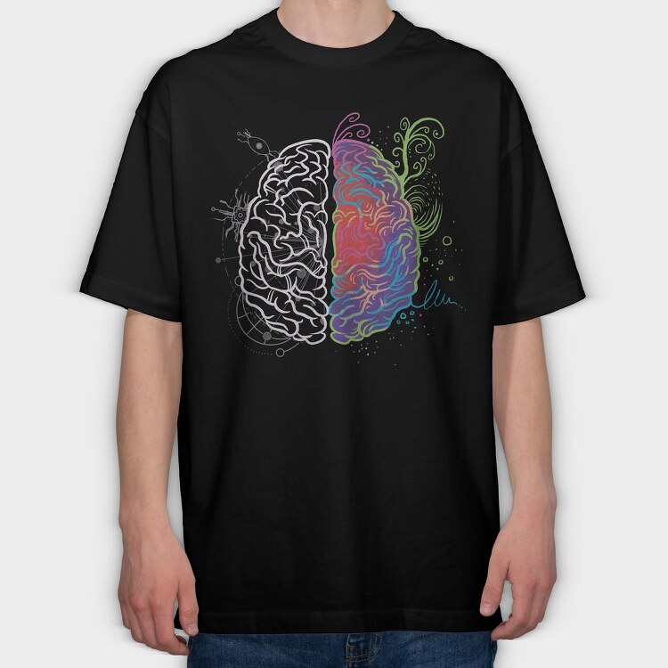 Brain Leftand Right, Tricou Oversize Barbati (Unisex)