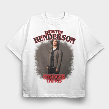 Dustin Halftone Stranger, Tricou Oversize Barbati (Unisex)