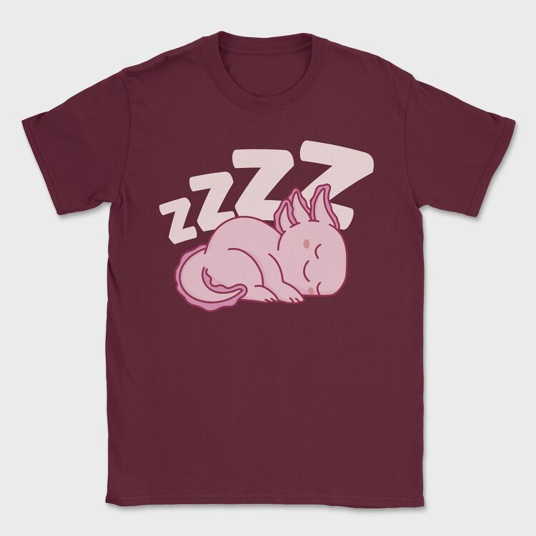 Cute Axolotl Sleeping, Tricou Barbati (Unisex)