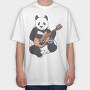 Guitar Panda, Tricou Oversize Barbati (Unisex)