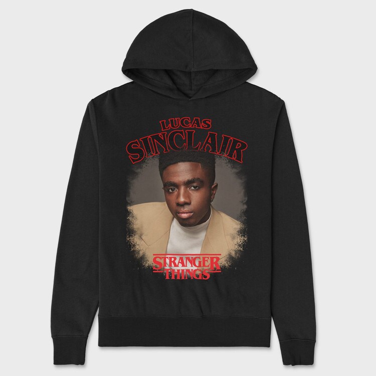 Lucas Sinclair Stranger Things, Hanorac Oversize Barbati (Unisex)