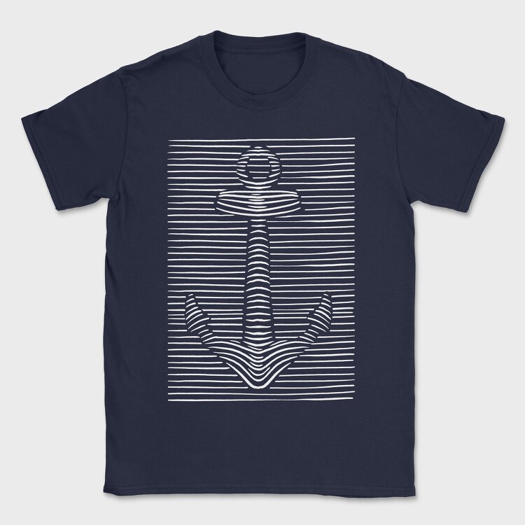 3D Illusion Anchor, Tricou Barbati (Unisex)