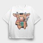 Cow Mug Coffee, Tricou Oversize Barbati (Unisex)
