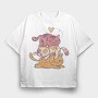 Cute Cat Pile, Tricou Oversize Barbati (Unisex)