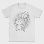 Cute Cat With Flower, Tricou Barbati (Unisex)