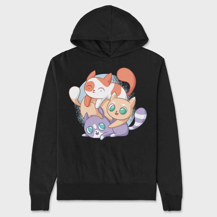 Cute Cats Playing, Hanorac Oversize Barbati (Unisex)