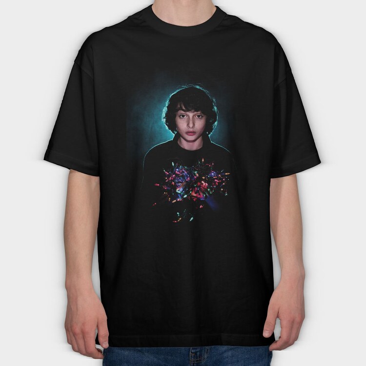 Lights Halftone Santa, Tricou Oversize Barbati (Unisex)