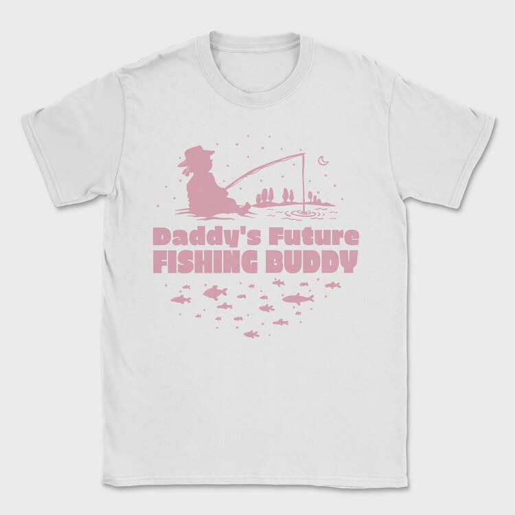 Cute Child Fishing Pink Daddy S Future Fishing Buddy Girl, Tricou Barbati (Unisex)