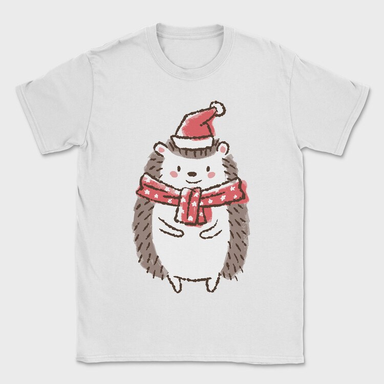 Cute Christmas Hedgehog, Tricou Barbati (Unisex)
