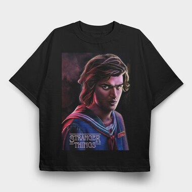 Stranger Halftone Portrait, Tricou Oversize Barbati (Unisex)