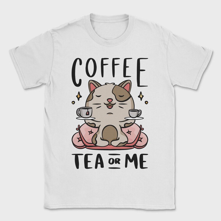 Cute Coffee Tea Cat Bar, Tricou Barbati (Unisex)