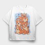 Cute Corgi Dogs Stack Stacked, Tricou Oversize Barbati (Unisex)