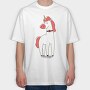 Unicorn, Tricou Oversize Barbati (Unisex)