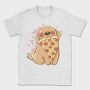 Cute Dog Pet Eating Pizza, Tricou Barbati (Unisex)