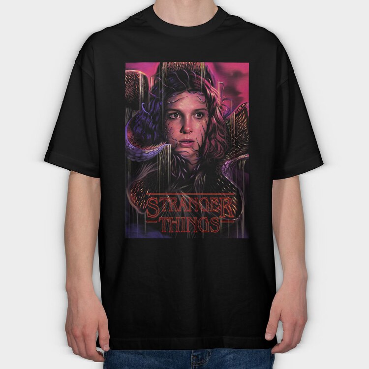 Stranger Things Eleven, Tricou Oversize Barbati (Unisex)