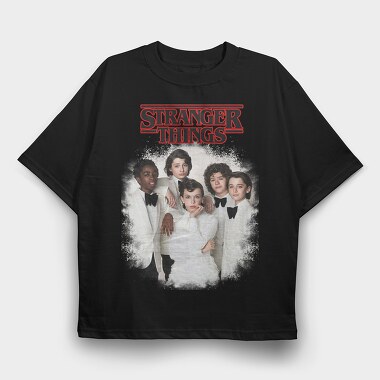 Stranger Things Group Vintage, Tricou Oversize Barbati (Unisex)
