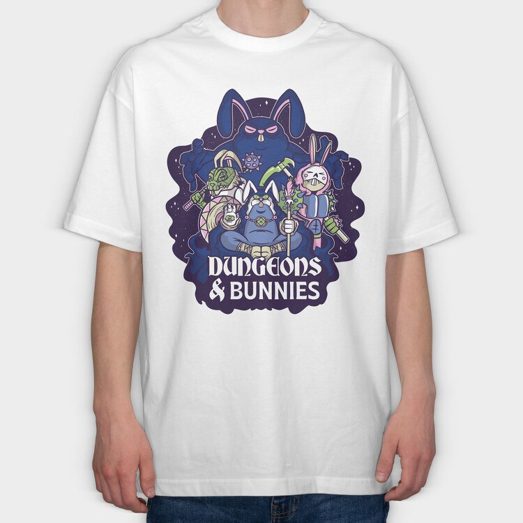 Dungeons And Rabbits, Tricou Oversize Barbati (Unisex)