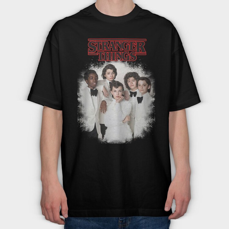 Stranger Things Group Vintage, Tricou Oversize Barbati (Unisex)