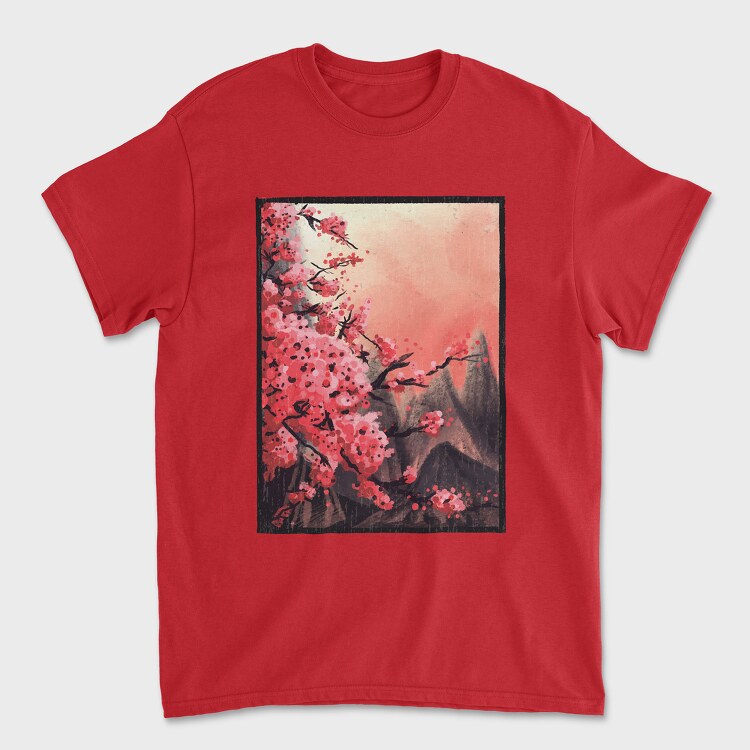 Cherry Blossom Painting, Tricou Barbati (Unisex)