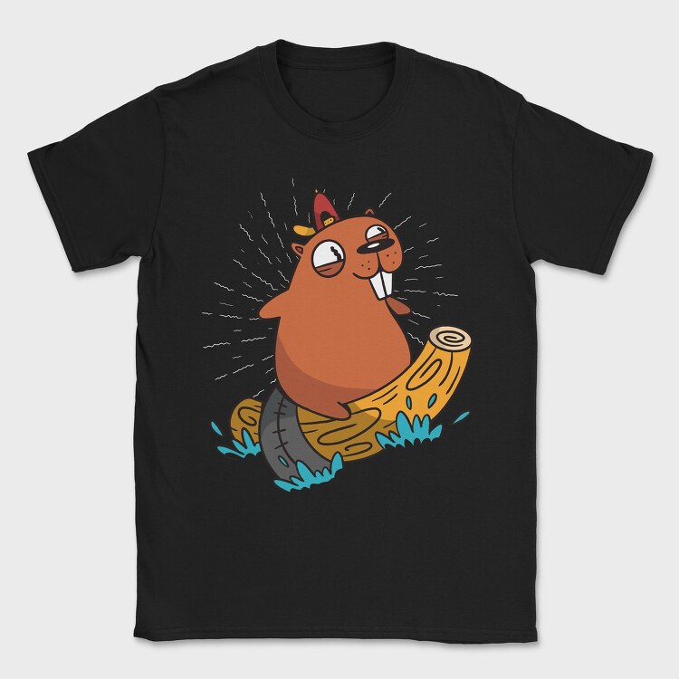Surfing Beaver, Tricou Barbati (Unisex)