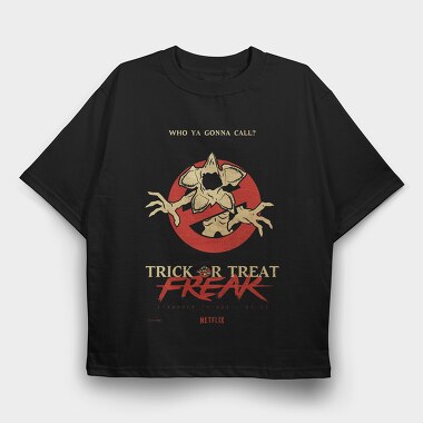 Trick Or Treat Stranger Things, Tricou Oversize Barbati (Unisex)