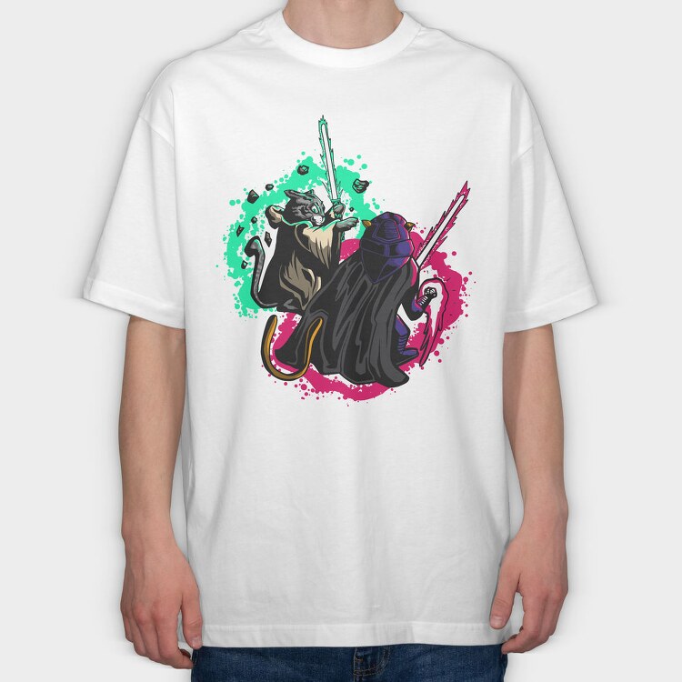 Cats Light Swords, Tricou Oversize Barbati (Unisex)
