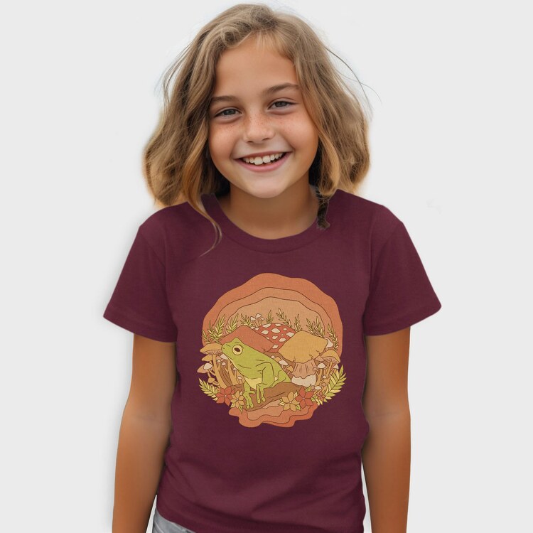 Frog and Mushrooms Vintage, Tricou Copii