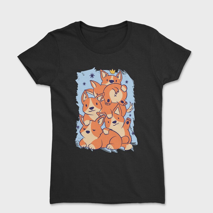 Cute Corgi Dogs Stack Stacked, Tricou Femei