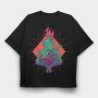 Yoga Cat, Tricou Oversize Barbati (Unisex)