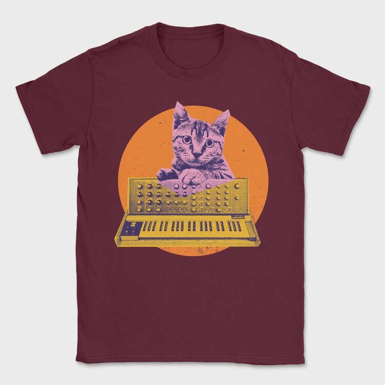 Cat Synth, Tricou Barbati (Unisex)
