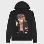 Cat Biker, Hanorac Oversize Barbati (Unisex)
