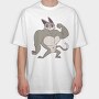 Muscle Cat, Tricou Oversize Barbati (Unisex)