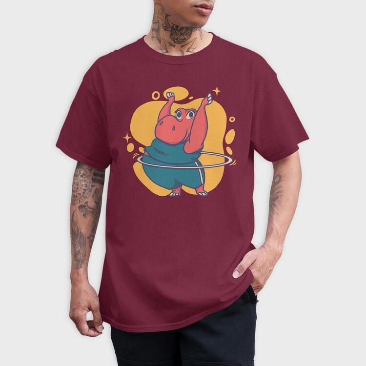 Hippo Hula Hoop, Tricou Barbati (Unisex)